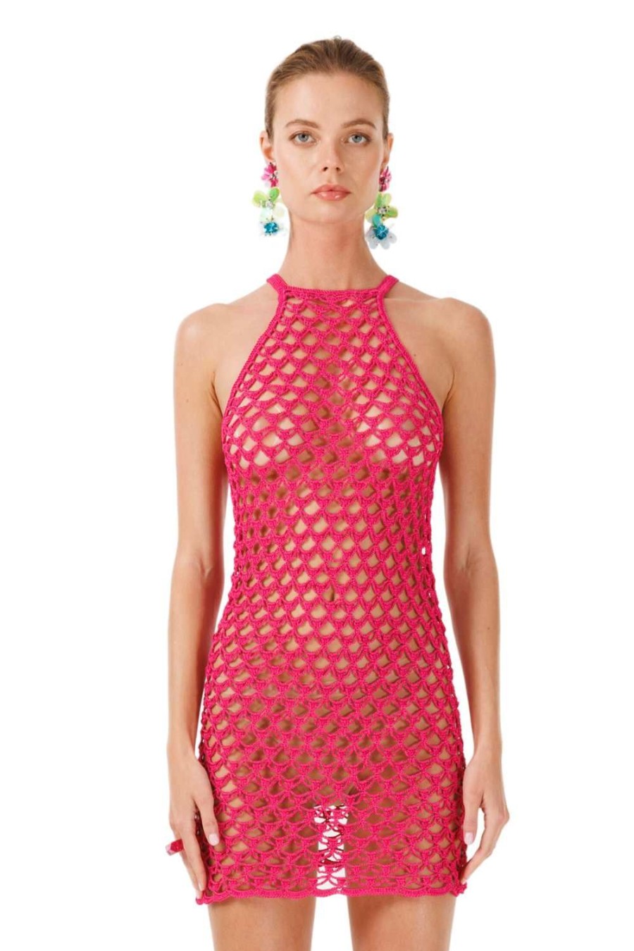 Women My Beachy Side | Macaron Hand-Crochet Mini Dress Pink