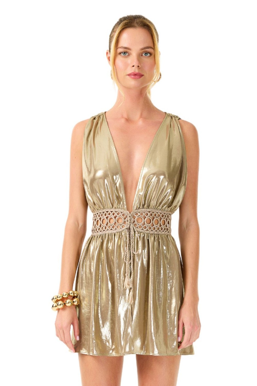 Women My Beachy Side | Charlotte Bronze Shimmer Mini Dress Bronz Shimmer