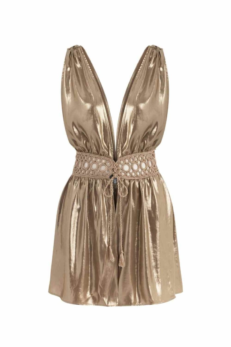 Women My Beachy Side | Charlotte Bronze Shimmer Mini Dress Bronz Shimmer