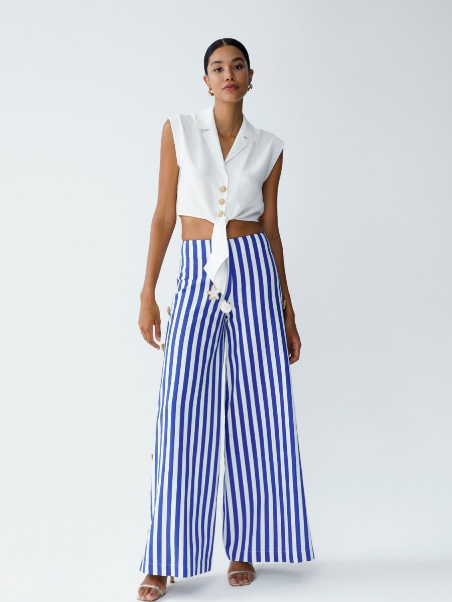 Women My Beachy Side | Faye Wide Leg Pants Blue