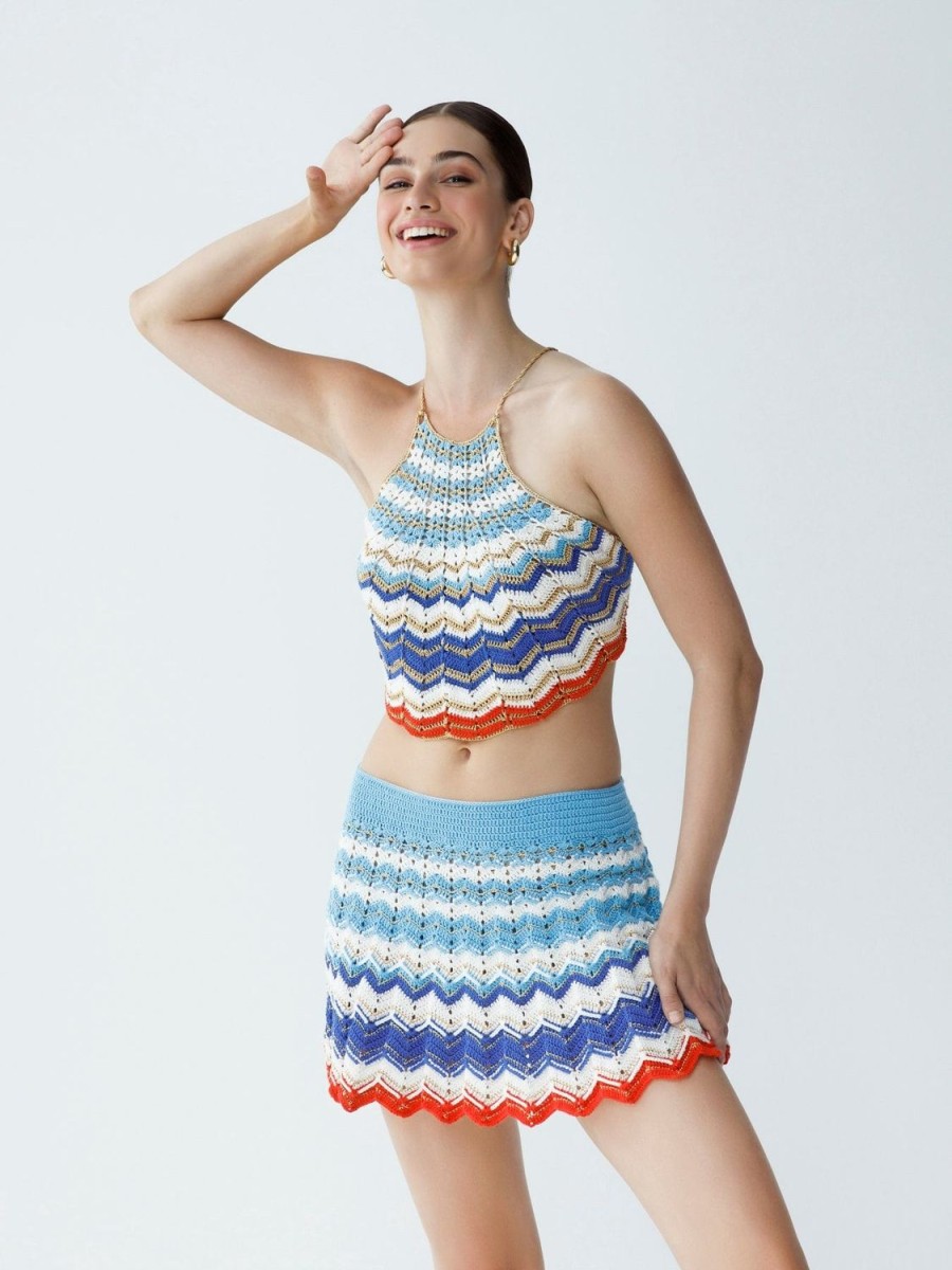 Women My Beachy Side | Regina Crochet Skirt Blue