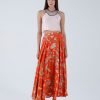 Women My Beachy Side | Monarch Maxi Circle Skirt Red