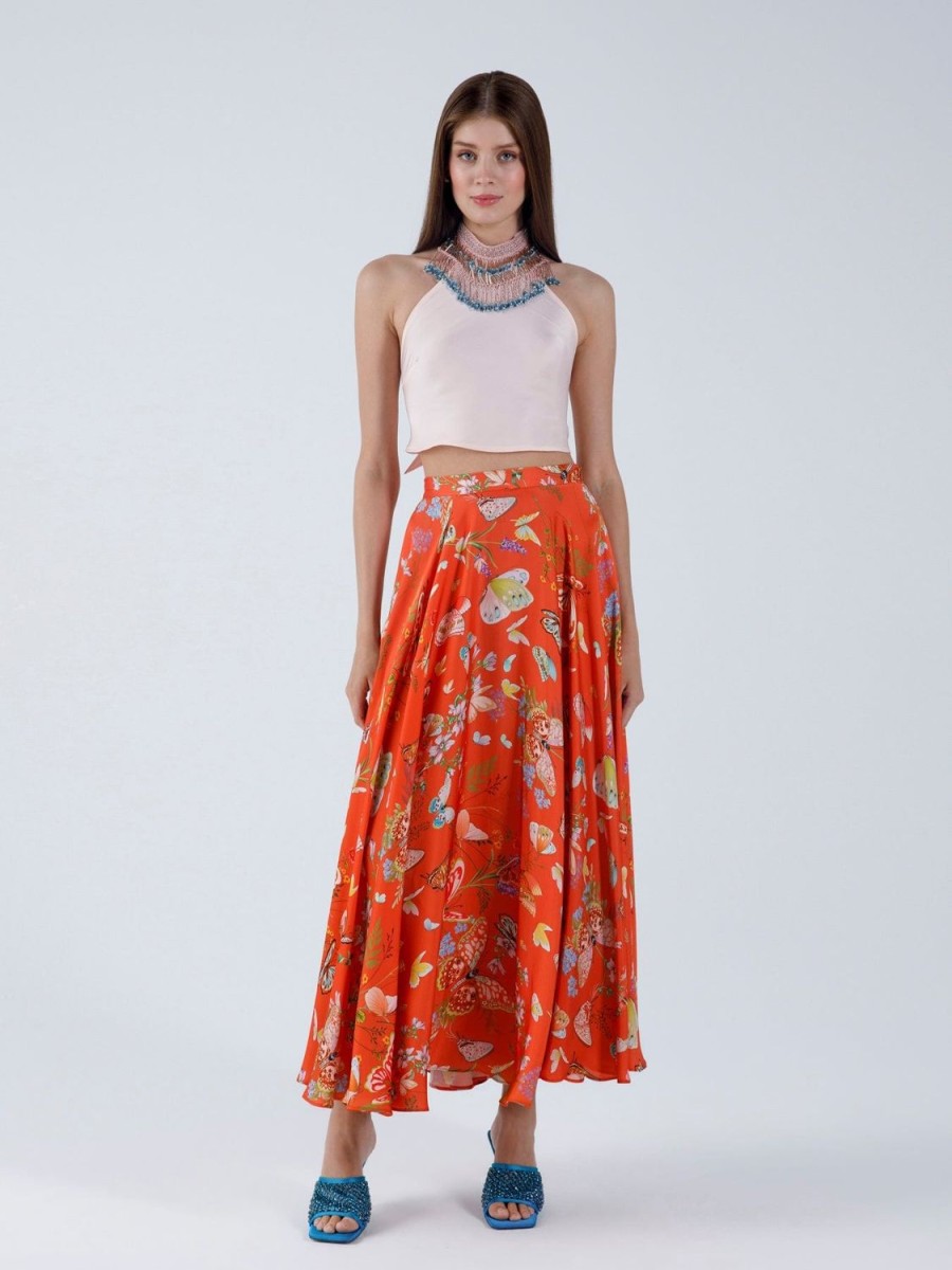 Women My Beachy Side | Monarch Maxi Circle Skirt Red