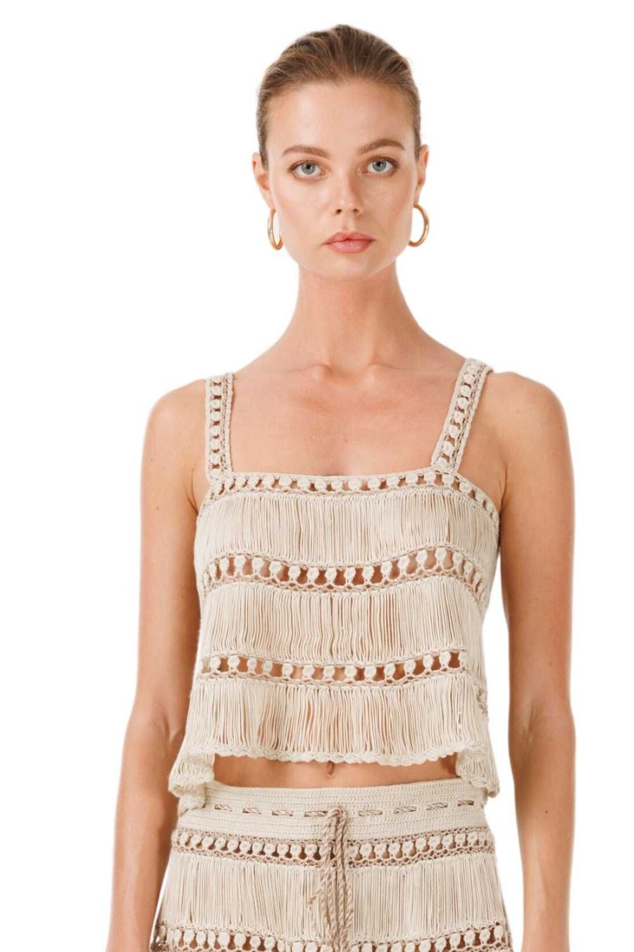 Women My Beachy Side | Bonbon Hand-Crochet Top Stone