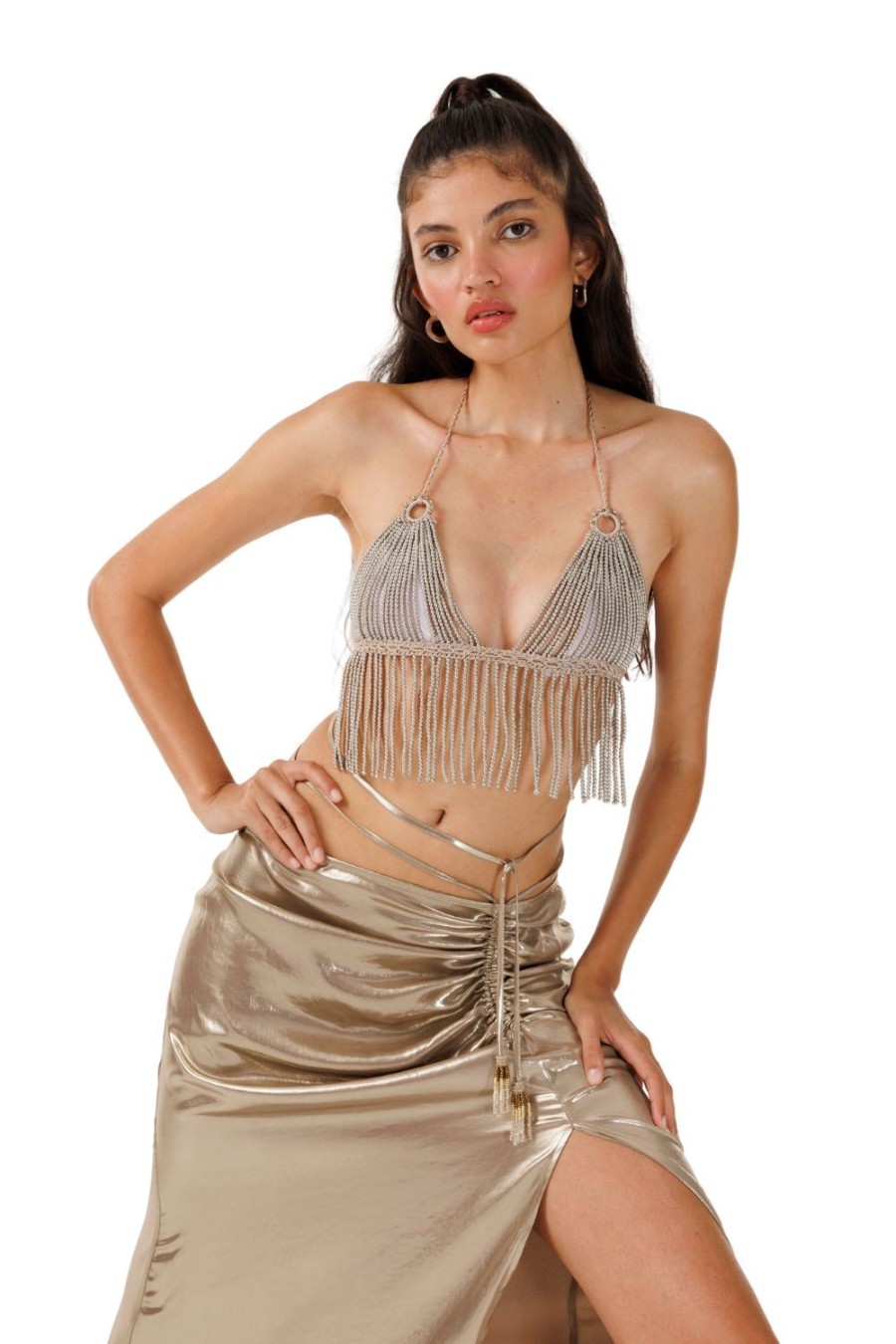 Women My Beachy Side | Sorbet Shimmer Hand-Crochet Top Bronze