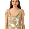 Women My Beachy Side | Charlotte Draped Top Bronze Shimmer