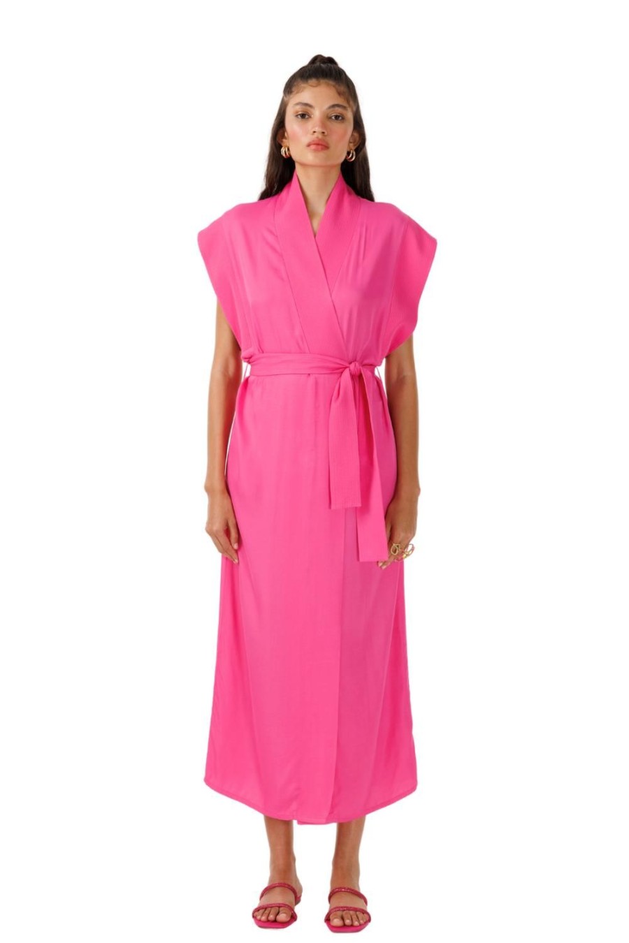 Women My Beachy Side | Ruby Belted Caftan Fuschia