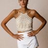 Women My Beachy Side | Bridgitte Embellished Short White