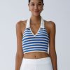 Women My Beachy Side | Ali Crochet Halter Top Blue