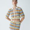 Women My Beachy Side | Sabrina Knit Crop Sweater Multicolor