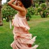 Women My Beachy Side | Angelica Fringed Maxi Dress Pink