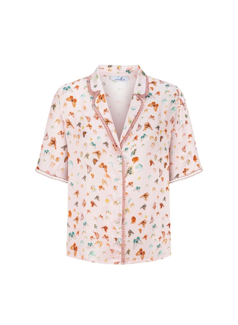 Women My Beachy Side | Monarch Pajama Shirt Pink