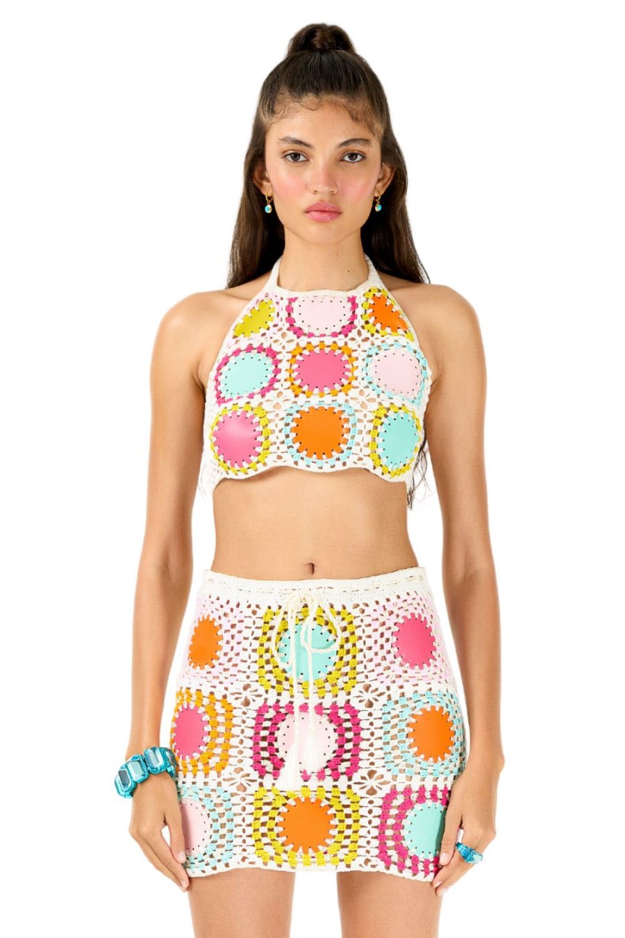 Women My Beachy Side | Taffy Hand-Crochet Mini Skirt Multicolor