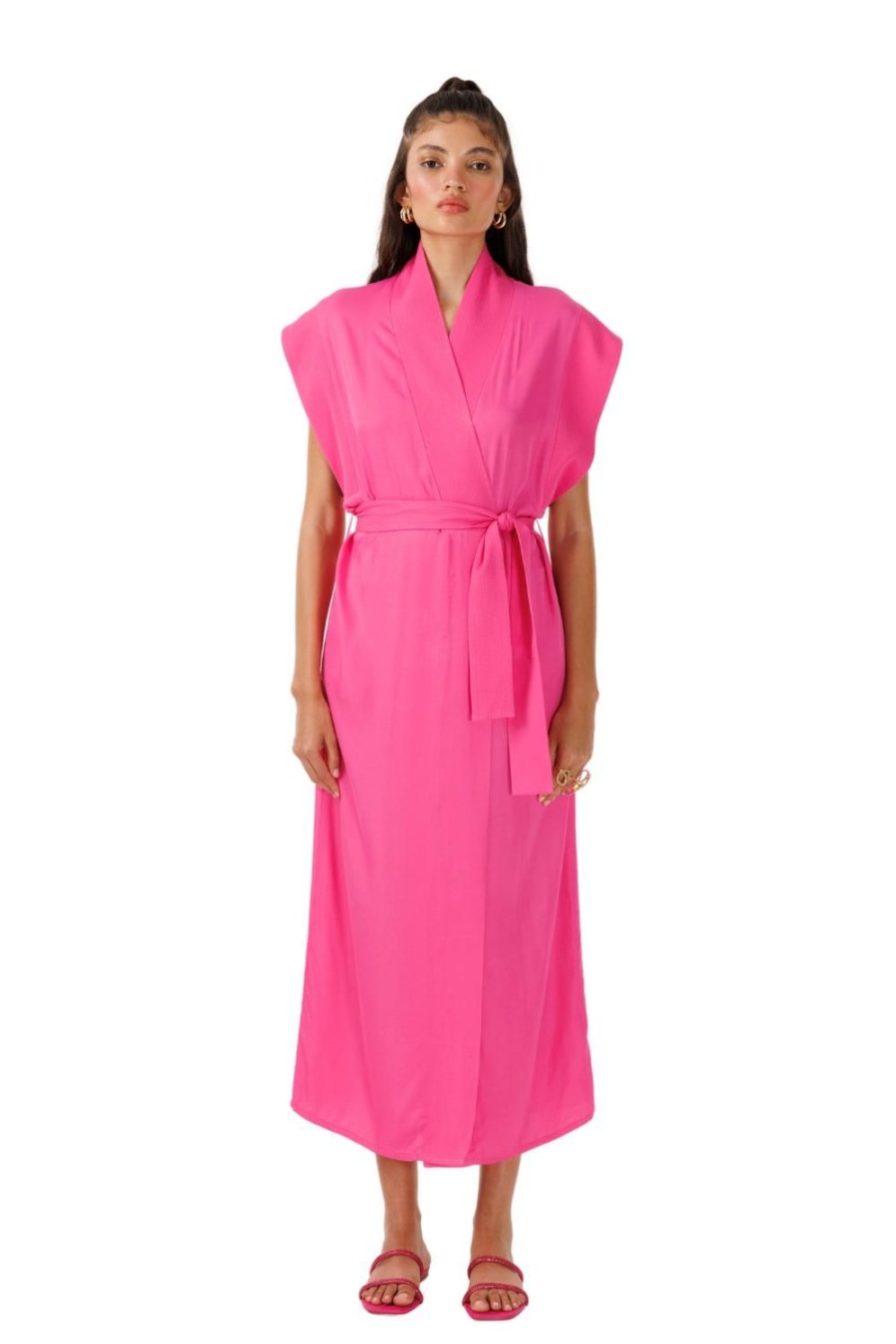 Women My Beachy Side | Ruby Belted Caftan Fuschia