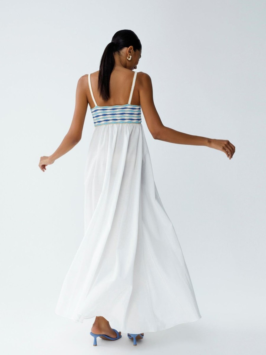 Women My Beachy Side | Anouk Empire Waist Maxi Dress White