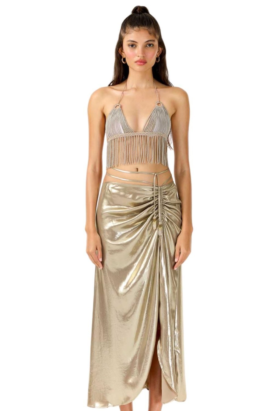 Women My Beachy Side | Charlotte Maxi Skirt Bronze Shimmer