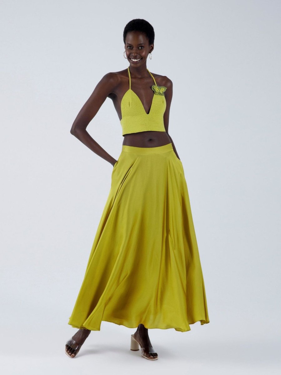 Women My Beachy Side | Monarch Maxi Circle Skirt Green