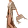 Women My Beachy Side | Biscotti Hand-Crochet Fringed Clutch Bronze