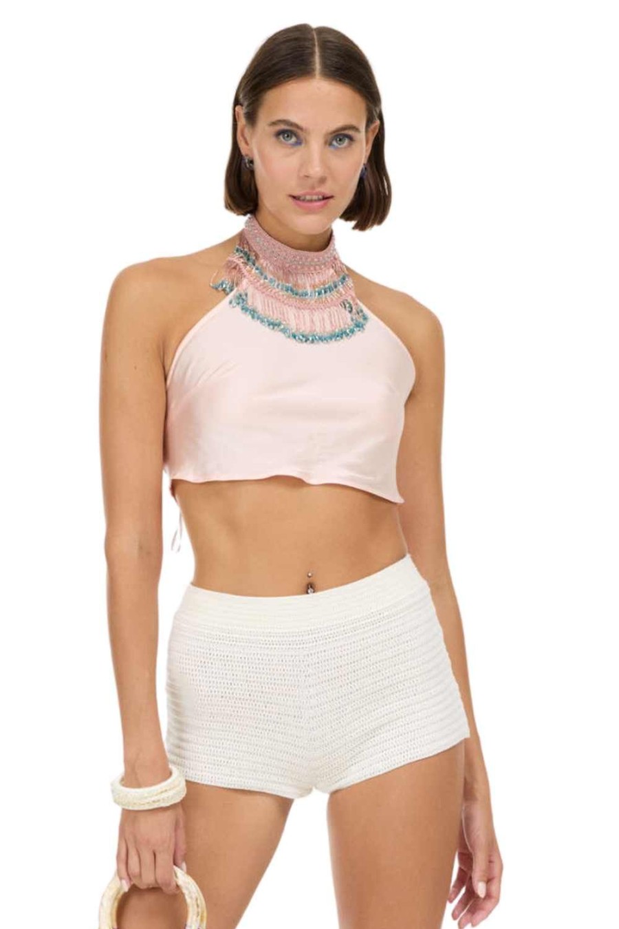 Women My Beachy Side | Chouchou Hand-Crochet Shorts Stone