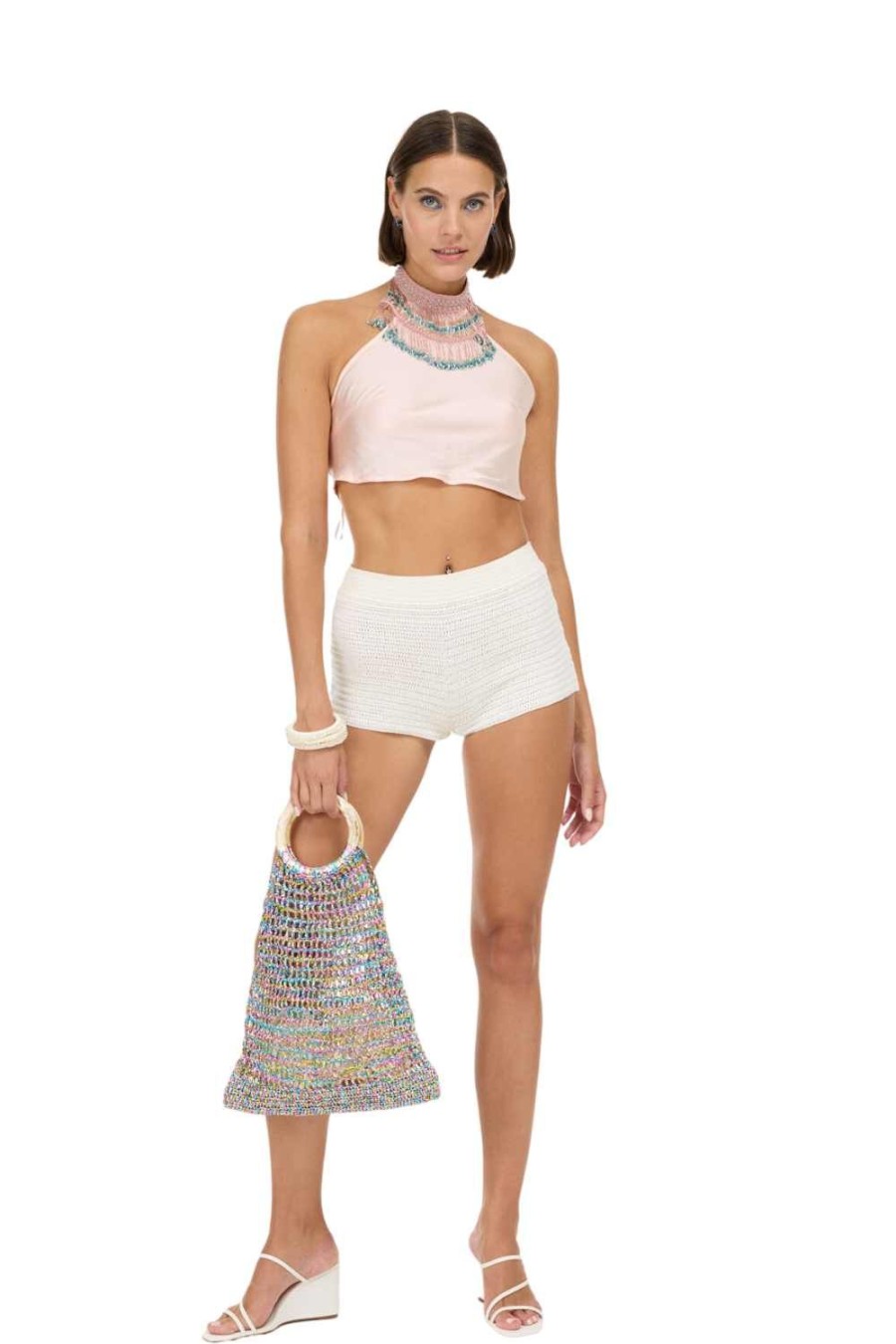 Women My Beachy Side | Chouchou Hand-Crochet Shorts Stone