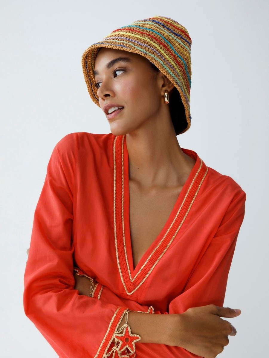 Women My Beachy Side | Eliza Striped Bucket Hat