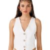 Women My Beachy Side | Coconut V-Neck Vest Ivory