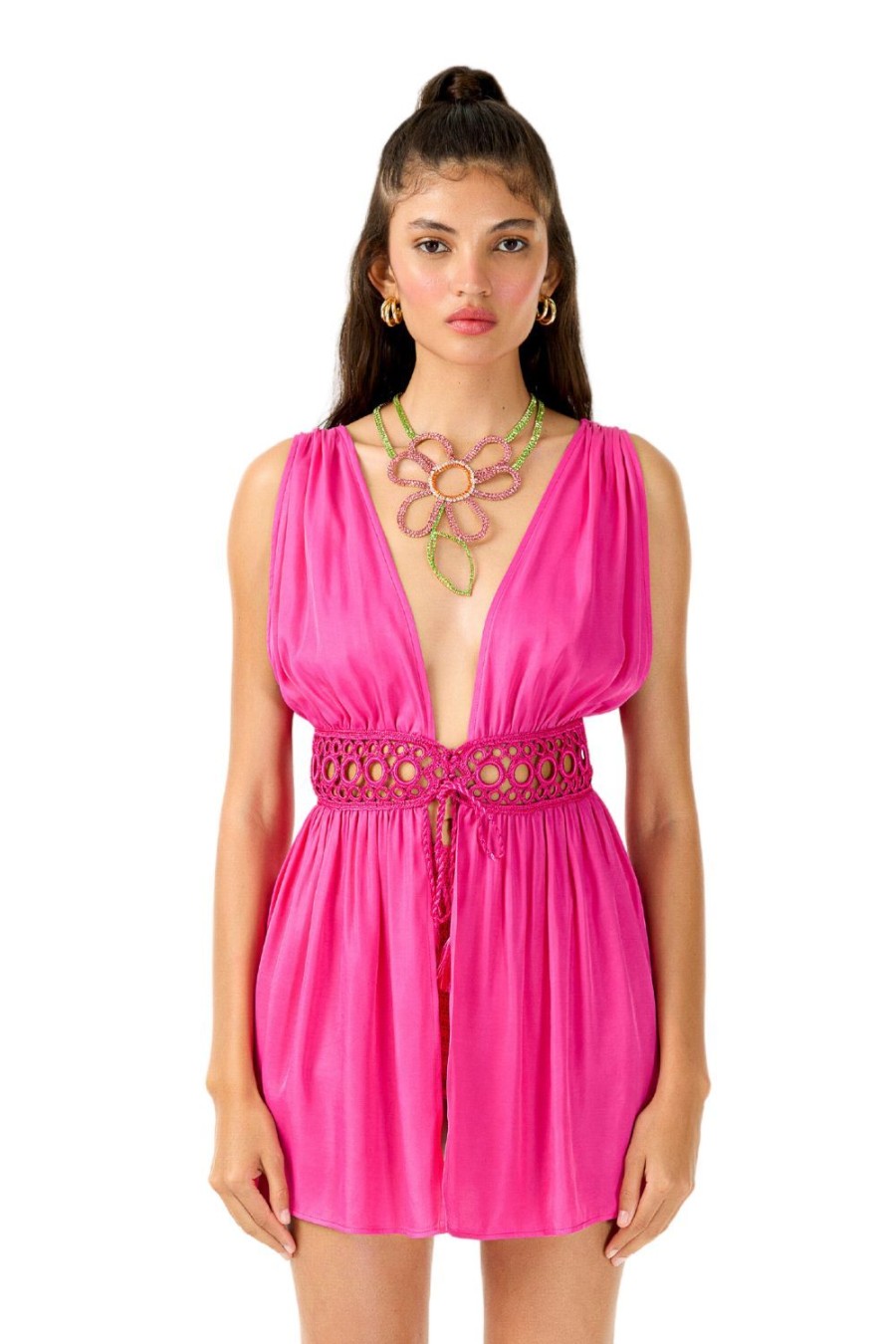 Women My Beachy Side | Ruby Low-Cut Mini Dress Pink