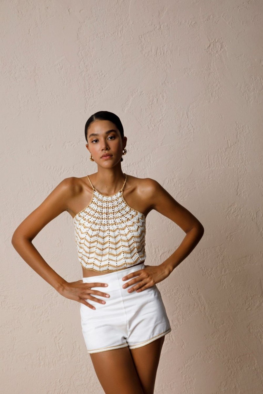 Women My Beachy Side | Regina Crochet Halter Top White