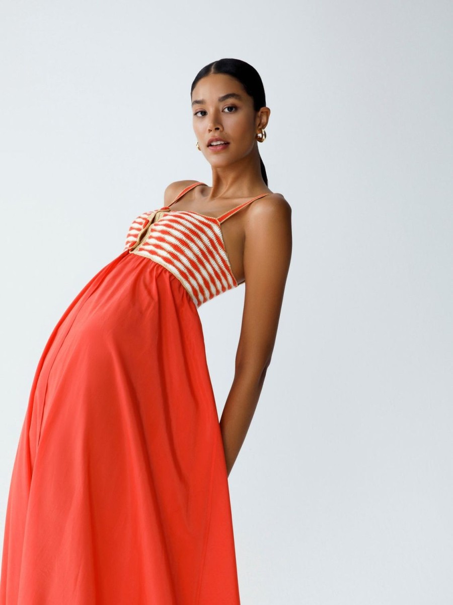 Women My Beachy Side | Anouk Empire Waist Maxi Dress Red