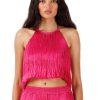 Women My Beachy Side | Meringue Hand-Crochet Fringed Top Pink