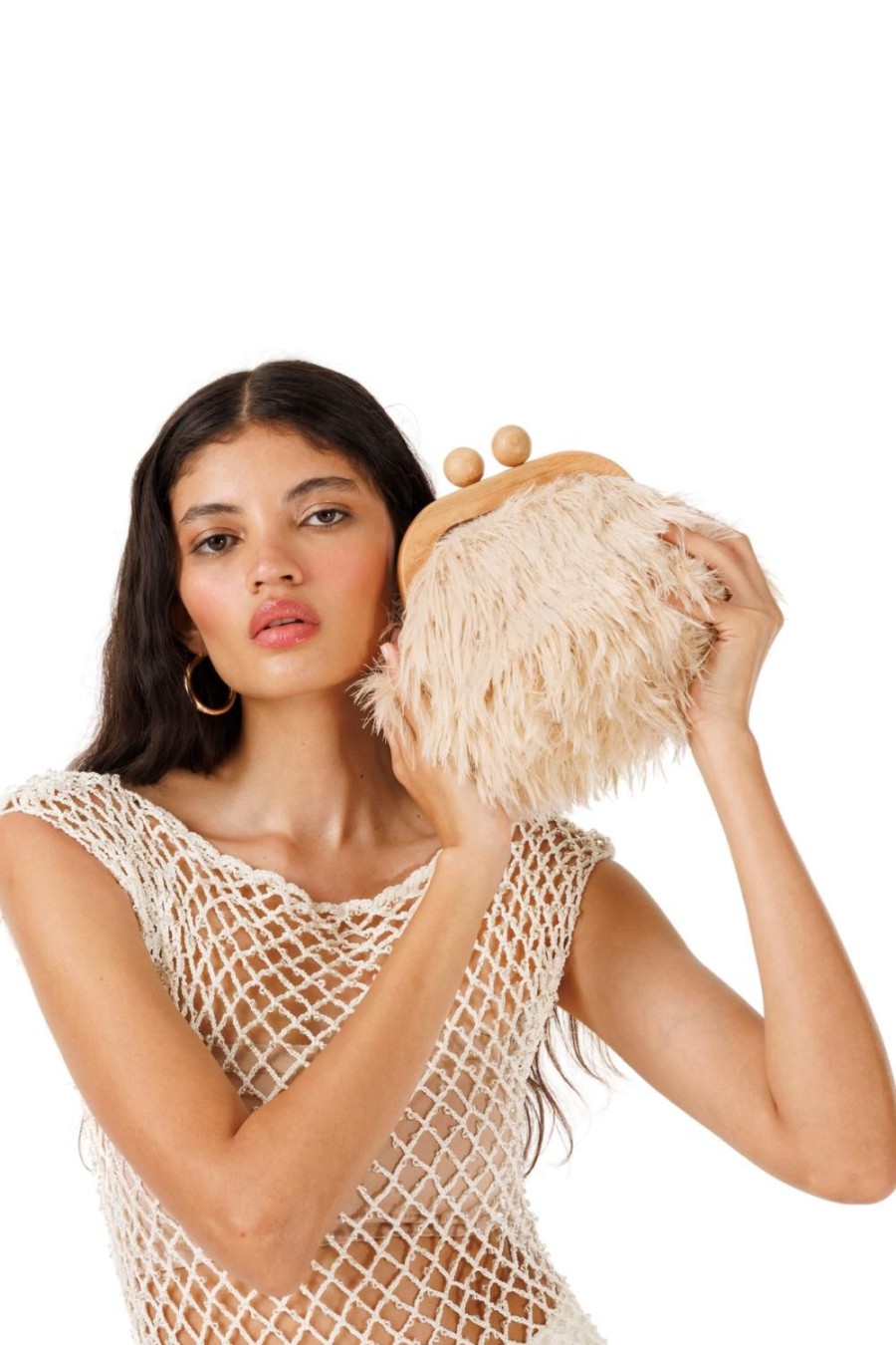 Women My Beachy Side | Alaska Hand-Crochet Plush Clutch Stone