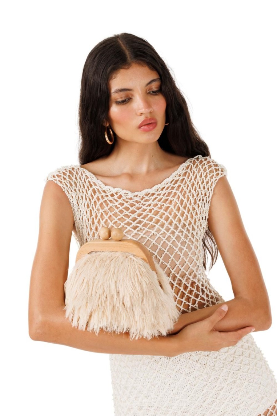 Women My Beachy Side | Alaska Hand-Crochet Plush Clutch Stone