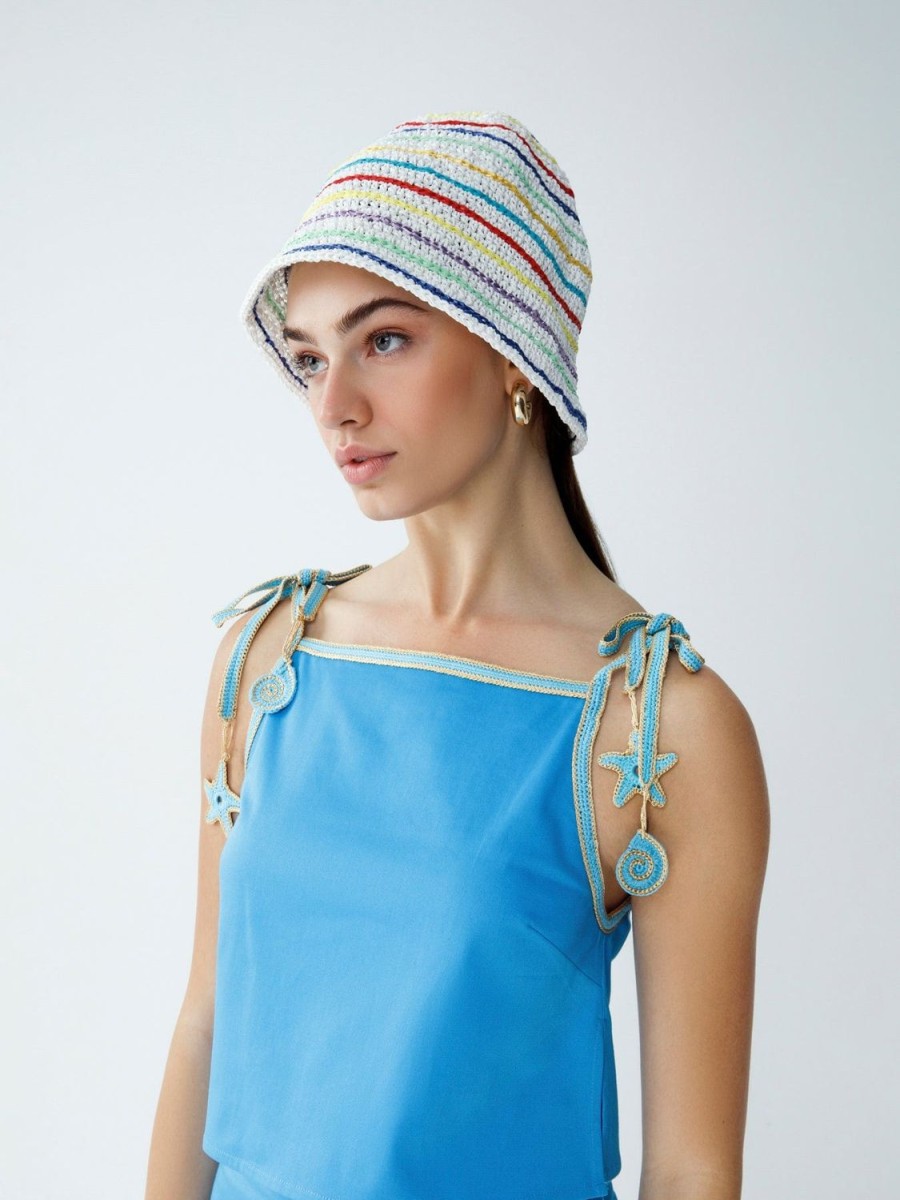 Women My Beachy Side | Eliza Striped Bucket Hat