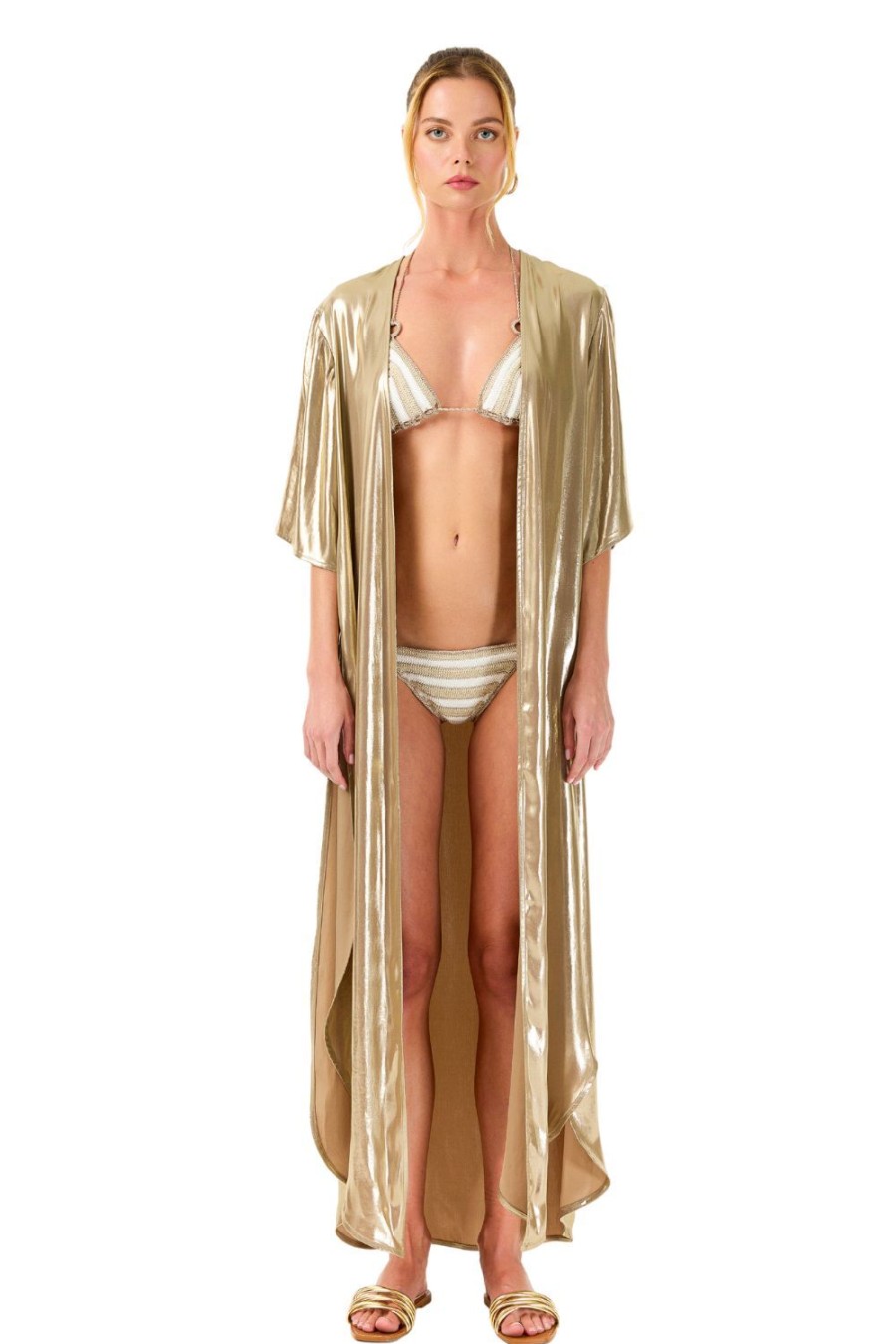 Women My Beachy Side | Truffle Bronze Shimmer Caftan