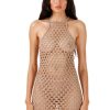 Women My Beachy Side | Macaron Hand-Crochet Mini Dress Bronze