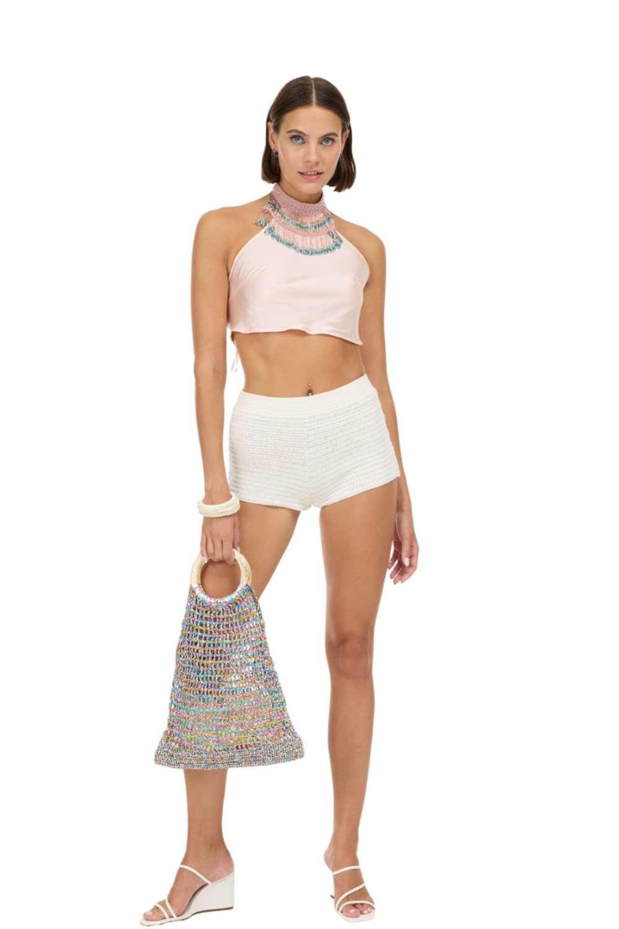 Women My Beachy Side | Chouchou Hand-Crochet Shorts Ivory