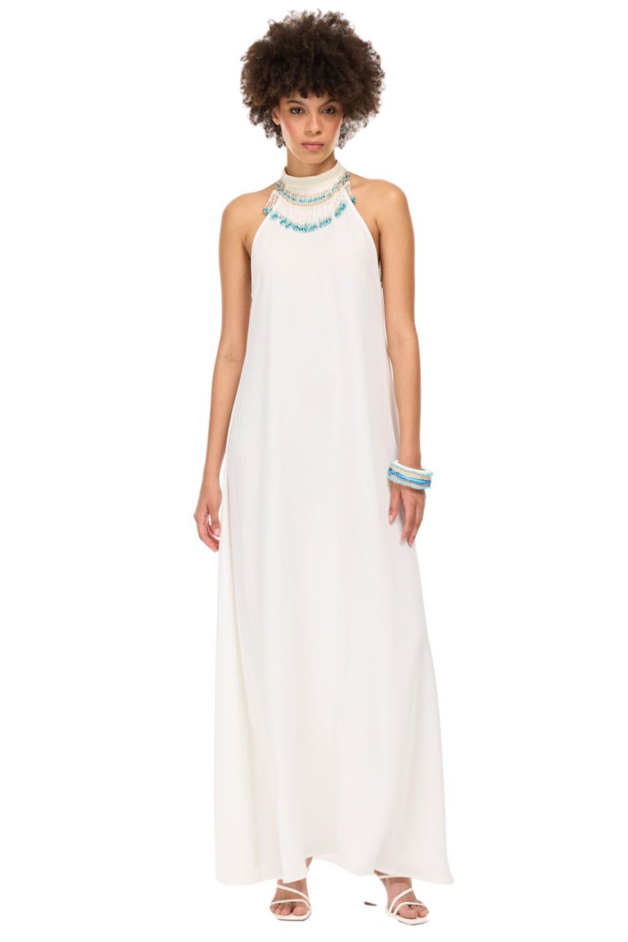 Women My Beachy Side | Begonia Halter Dress White