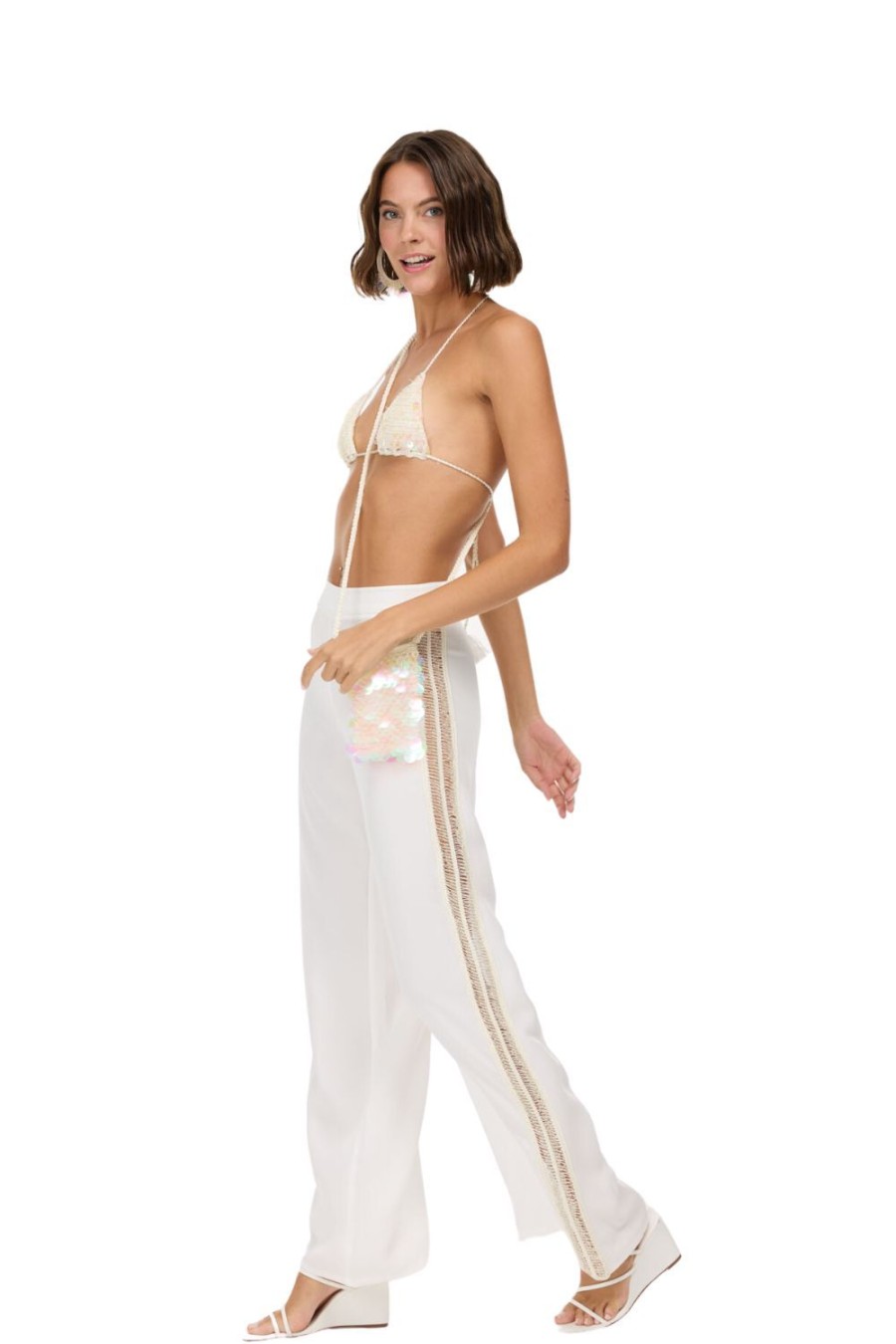 Women My Beachy Side | Begonia Wide Leg Pants White